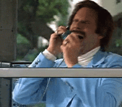 Ron Burgundy Cry Laugh Telephone Booth Anchorman GIF