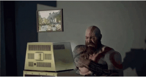 Ron Swanson Computer God Of War Kratos GIF