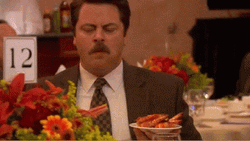 Ron Swanson Eating Shrimp GIF