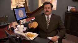 Ron Swanson Hungry Funny Burger Throw GIF