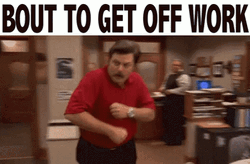 Ron Swanson Leaving Work GIF