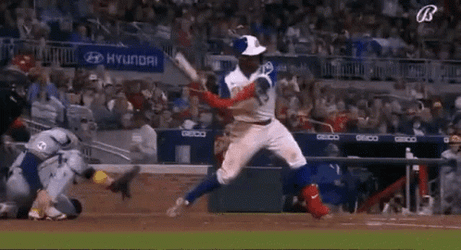 Ronald Acuna Jr Hitting Baseball Chest Pump GIF