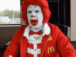 Ronald Mcdonald Clown Disagree Thumbs Down Reaction GIF