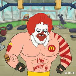 Ronald Mcdonald Flexing Muscles GIF