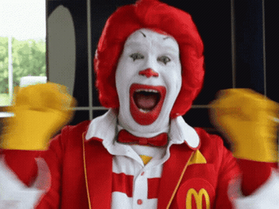 Ronald McDonald With Mouth Open GIF