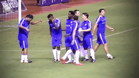 Ronaldinho And His Team Enjoying The Break GIF