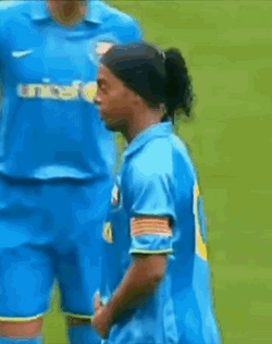 Ronaldinho Respecting His Teammate GIF