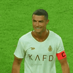 Ronaldo Al Nassr Points Behind Smiling GIF