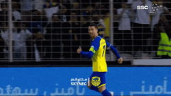 Ronaldo Al Nassr Running Stopped And Looks Up GIF