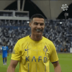 Ronaldo Blowing Kisses While Walking Out Field GIF