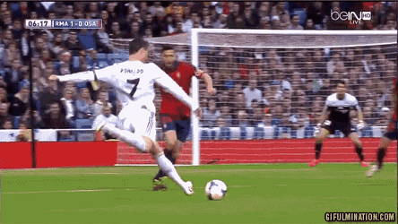Ronaldo Free Kick On Net GIF