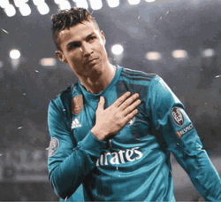 Ronaldo Holding Heart Particles Flying Edit GIF