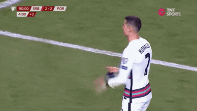 Ronaldo In White Jersey Number 7 GIF