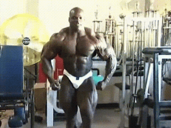 Ronnie Coleman Releasing Big Muscles GIF