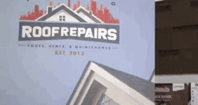Roof Repairs Sign With House GIF