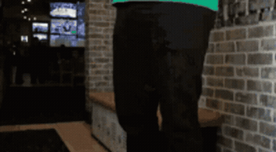 Room With Brick Wall And Green Light GIF