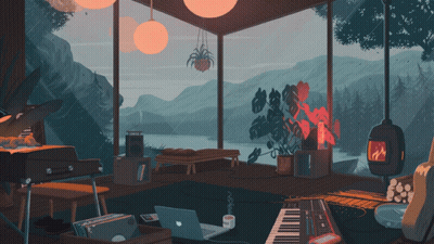 Room With Laptop And Keyboard GIF