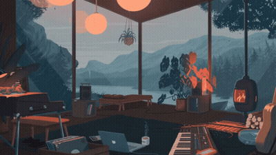Room With Laptop And Keyboard GIF