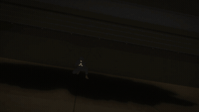 Room With Lights And Smoke From Ceiling GIF