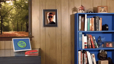 Room With Picture And Computer Screen Saying Game GIF