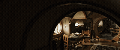 Room With Rug And Circular Doorway GIF