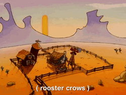 Rooster Crowing Early Morning In Desert GIF