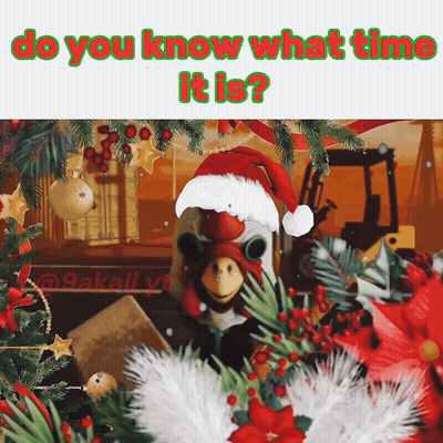 Rooster In Santa Hat Do You Know What Time It Is GIF