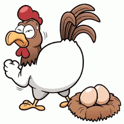 Rooster Laying Tag Egg GIF