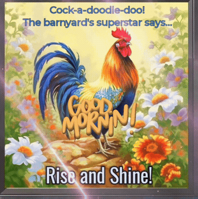 Rooster Saying Good Morning Rise And Shine GIF