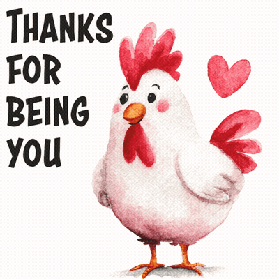 Rooster Saying Thanks For Being You GIF