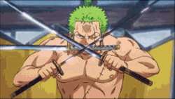 Roronoa Zoro Creating Strong Whirlwind GIF