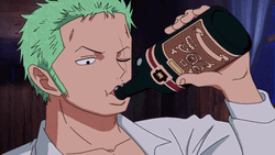 Roronoa Zoro Drinking Liquor GIF