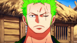 Roronoa Zoro Forced Smile GIF