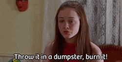 Rory Gilmore Throw In Dumpster Burn It GIF