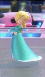 Rosalina Floating Long Blue Gown GIF