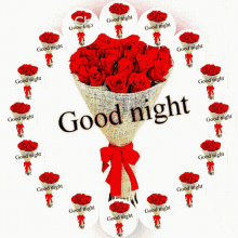 Rose Bouquet Moving In Circles Good Night GIF