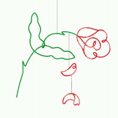 Rose With Green Stem GIF