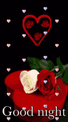 Roses And Ascending Hearts Good Night GIF