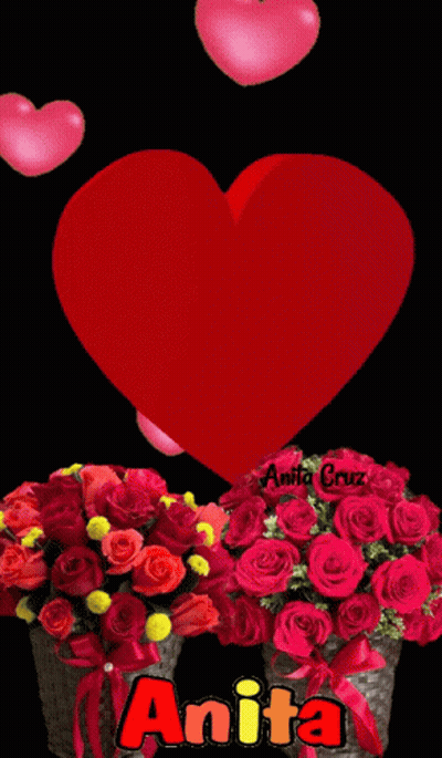 Roses And Heart With Name Anita GIF