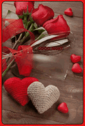 Roses And Stitched Hearts Good Night GIF