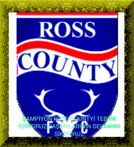 Ross County Logo With Yellow Frame Sticker