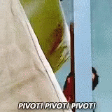 Ross Geller Carrying Couch Yelling Pivot GIF