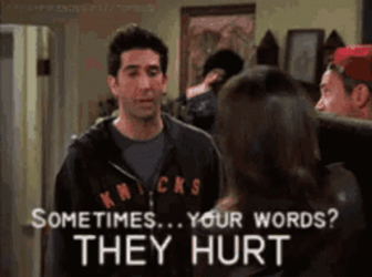 Ross Geller That Words Hurt GIF