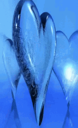 Rotating Blue Heart Glass GIF