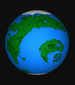Rotating Globe Showing Poles GIF