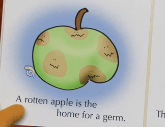 Rotten Apple Is The Home Of Germs GIF