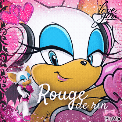 Rouge The Bat From Sonic On Pink Background GIF