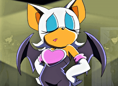 Rouge The Bat Sitting On Chair Eyes Closed GIF