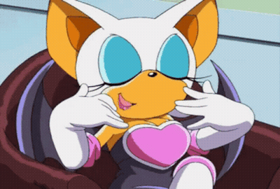 Rouge The Bat Sitting On Chair Eyes Closed GIF