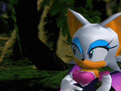 Rouge The Bat Standing In A Forest GIF